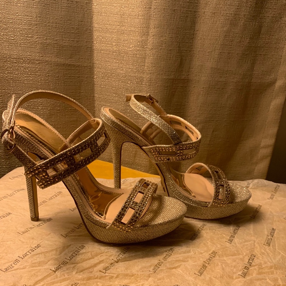Lauren Lorraine Rose Gold Hillary Heels